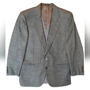 San Remo Blazer Mens Black White Houndstooth Wool Silk Italian Formal Vintage